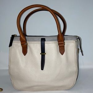 Fossil Ryder Crossbody color block leather satachel purse